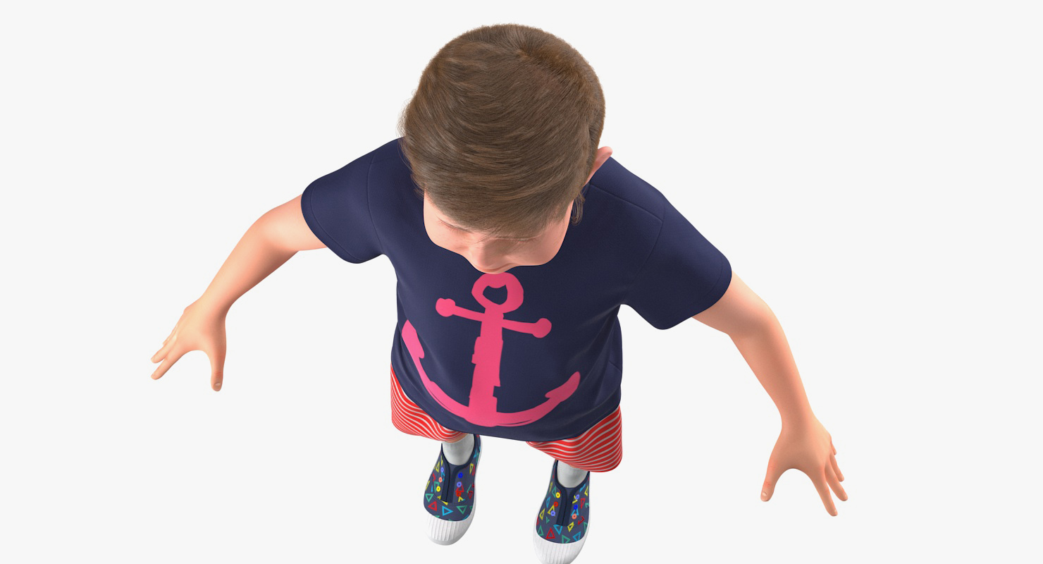 Realistic Modern Teenage Boy with Fur 3D