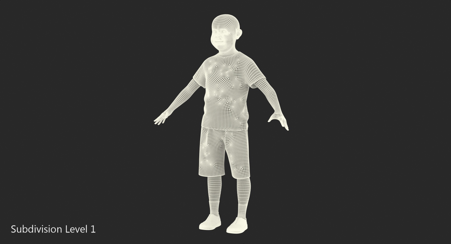 Realistic Modern Teenage Boy with Fur 3D
