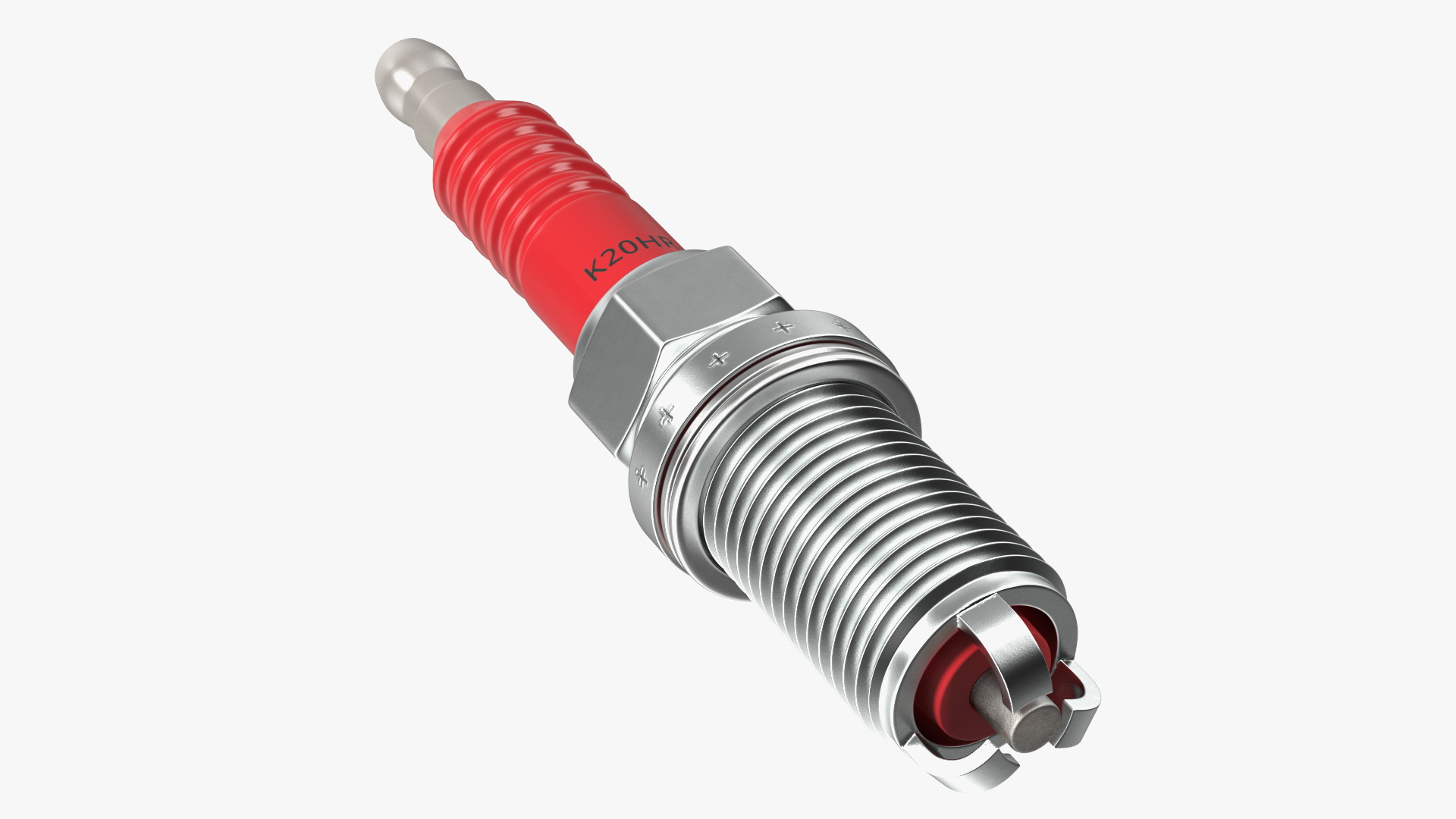 Electrode for Spark Plug 3 Stroke Red 3D