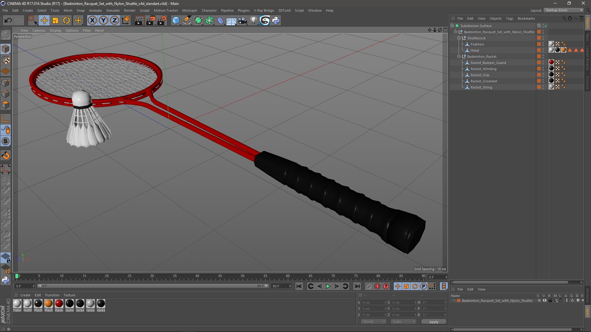 3D model Badminton Racquet Set With Nylon Shuttle