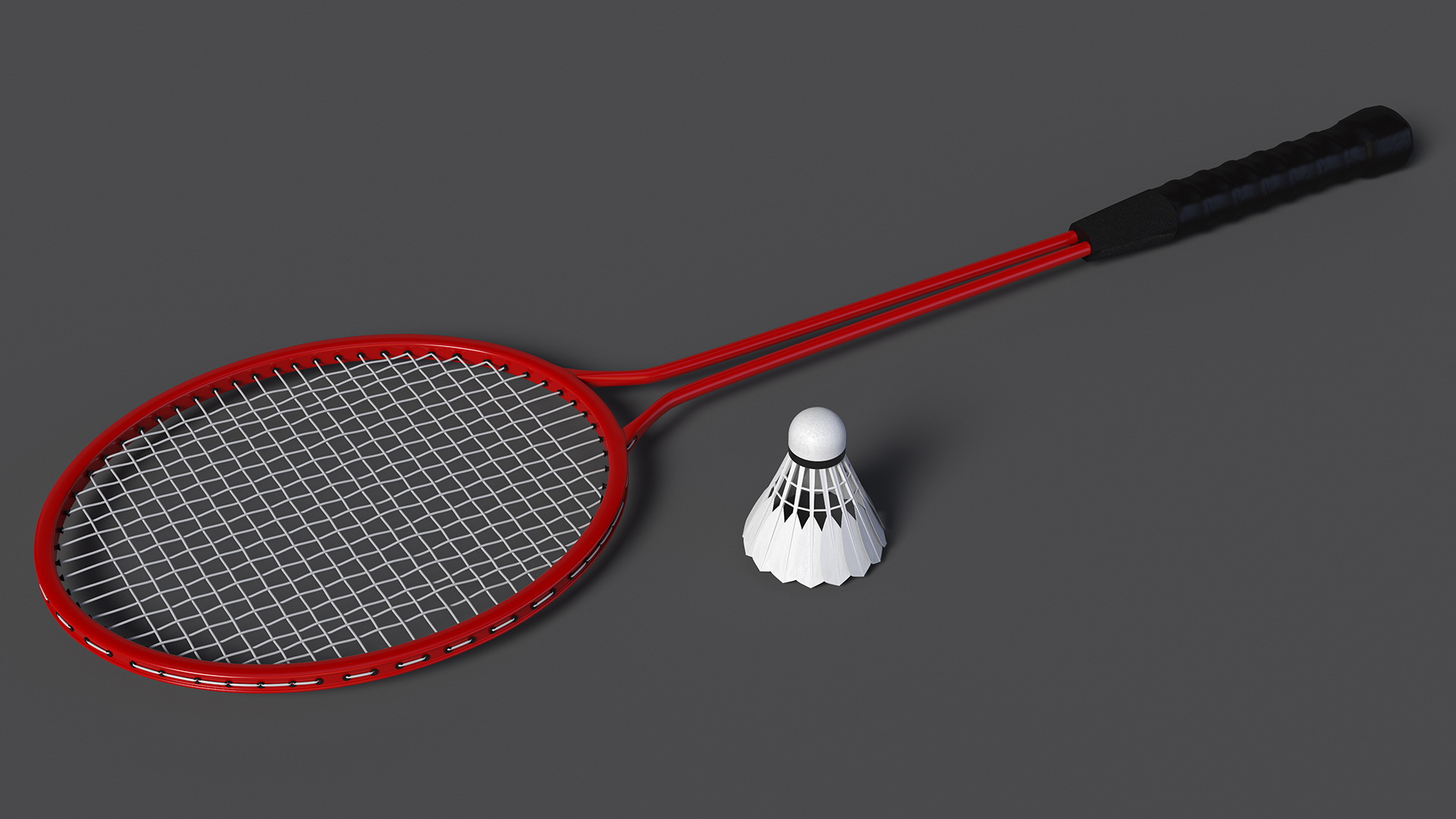 3D model Badminton Racquet Set With Nylon Shuttle