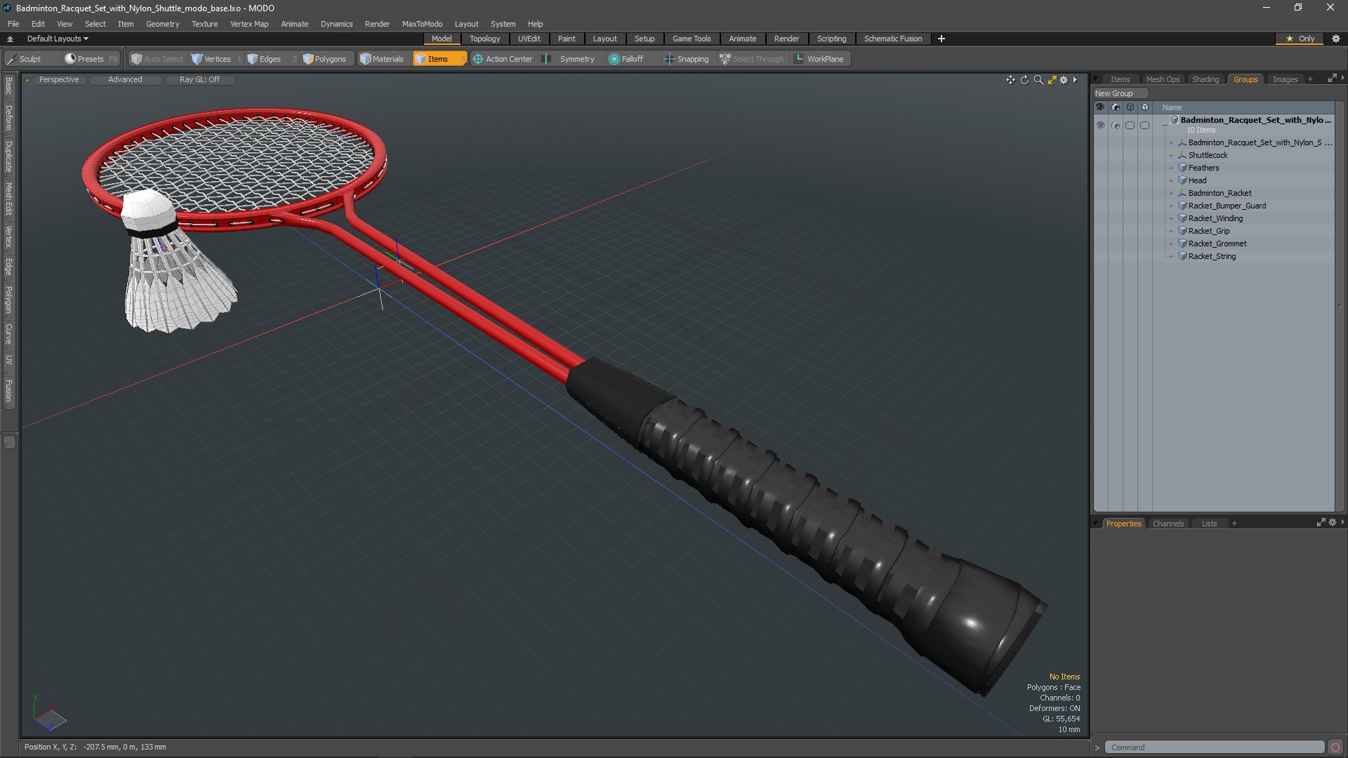 3D model Badminton Racquet Set With Nylon Shuttle