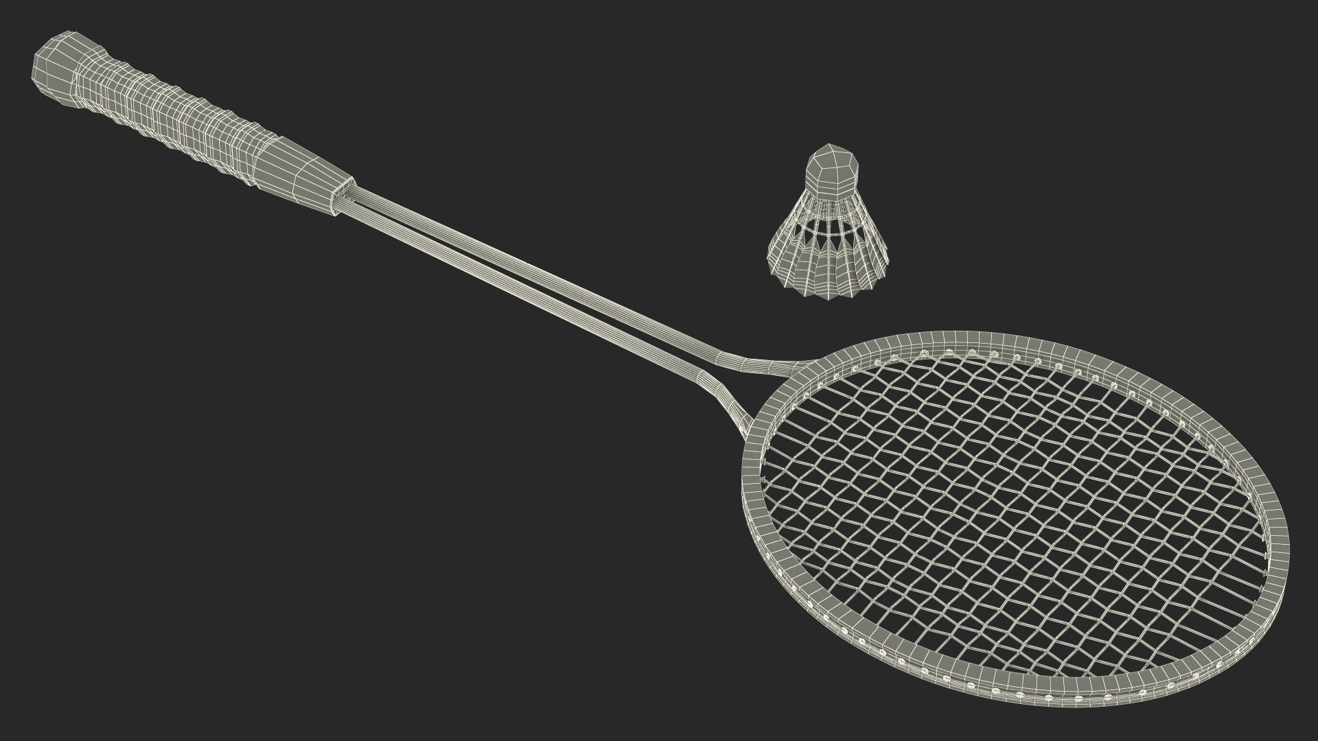 3D model Badminton Racquet Set With Nylon Shuttle