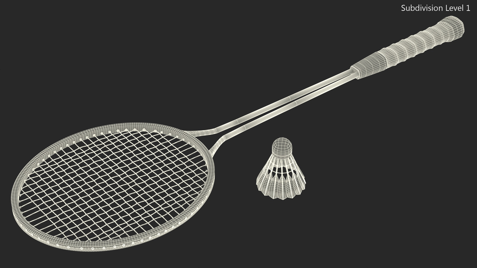 3D model Badminton Racquet Set With Nylon Shuttle