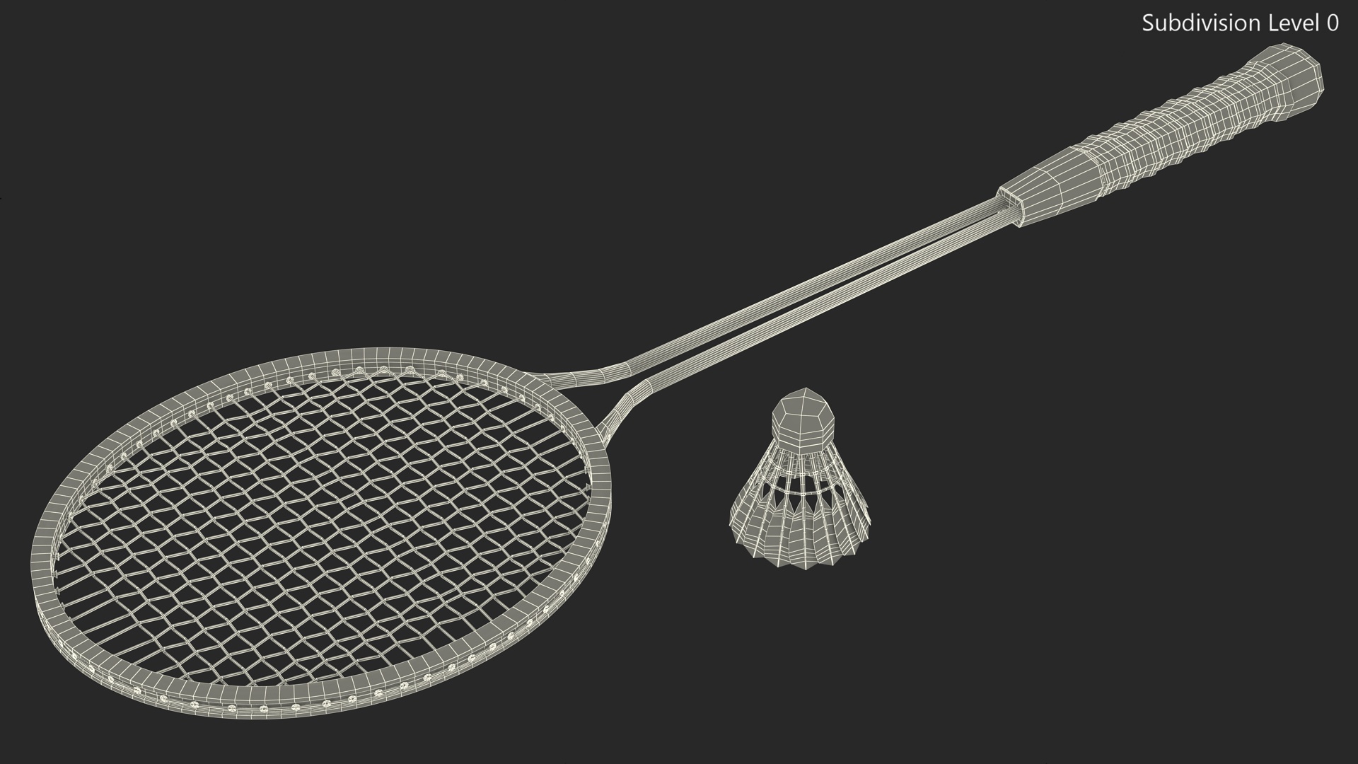 3D model Badminton Racquet Set With Nylon Shuttle
