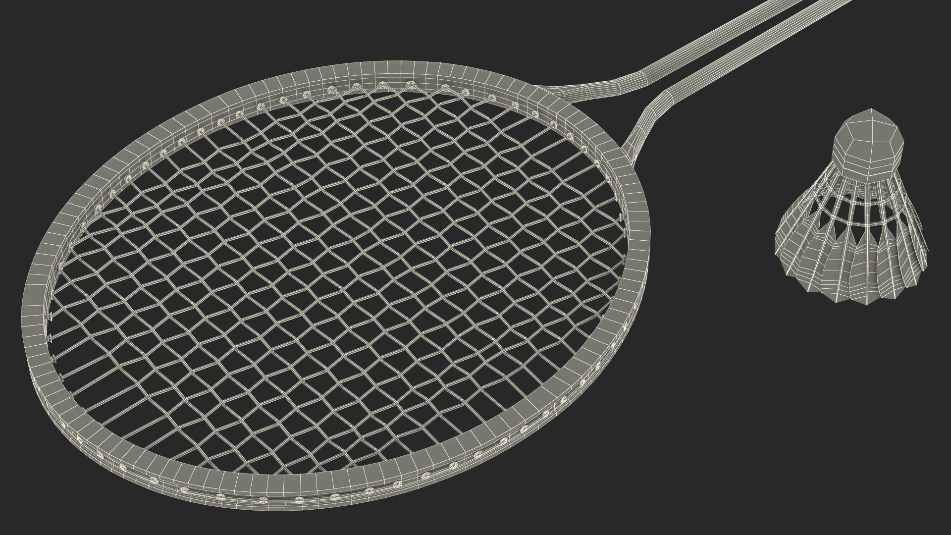 3D model Badminton Racquet Set With Nylon Shuttle