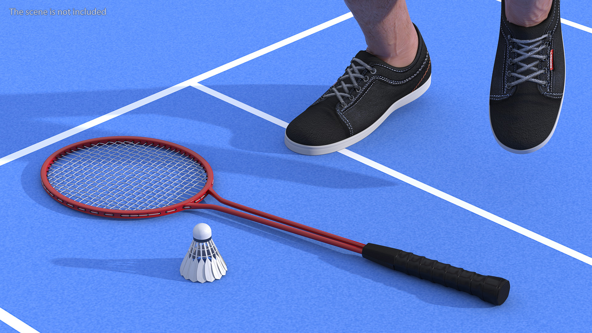 3D model Badminton Racquet Set With Nylon Shuttle