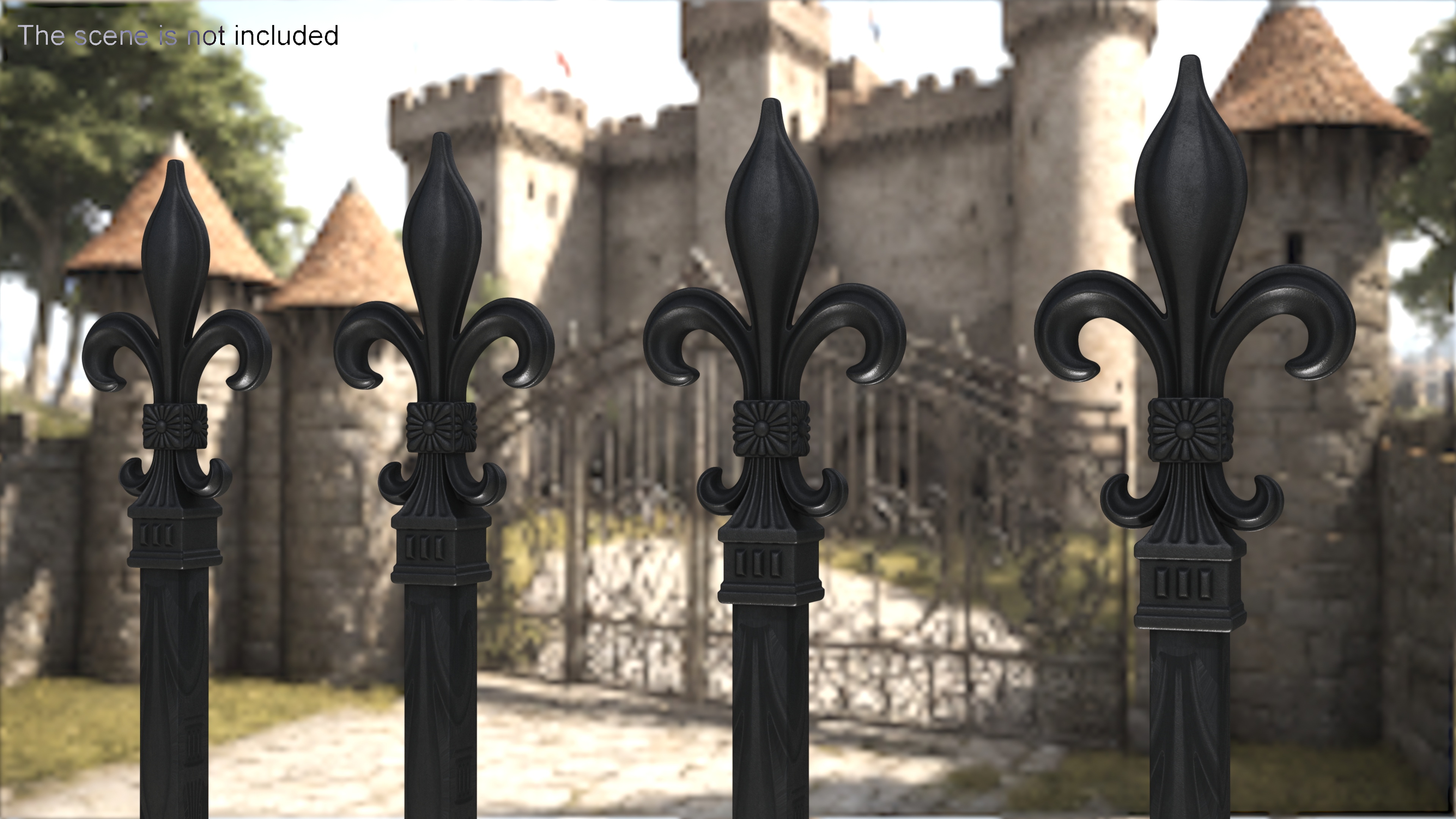 3D Fleur De Lis Sculpture Black model