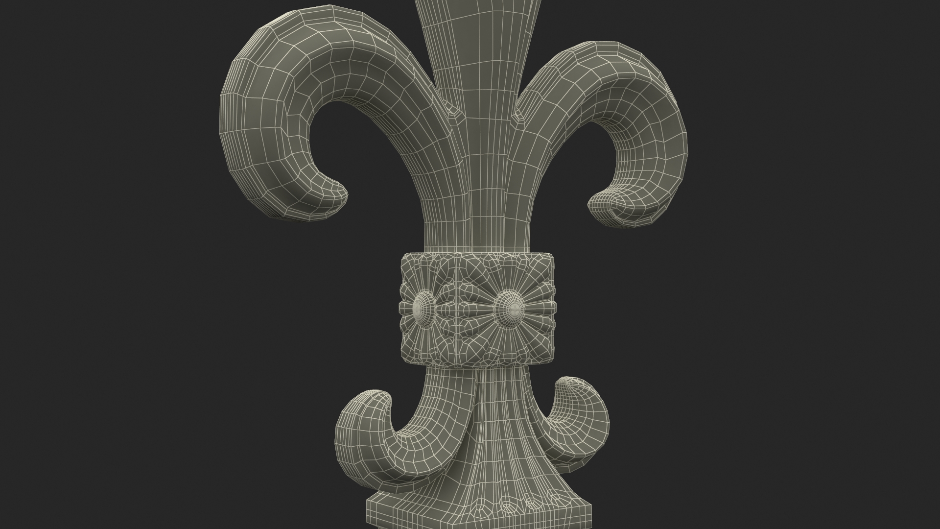 3D Fleur De Lis Sculpture Black model