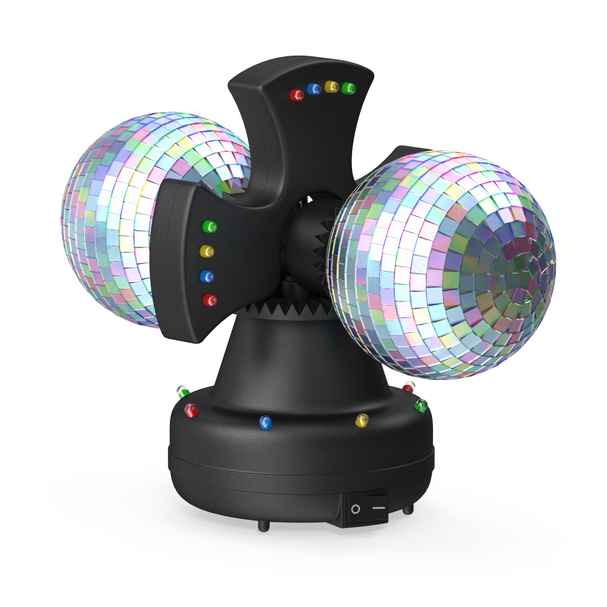 3D model Twin Disco Mirror Ball Switched on Rigged for Cinema 4D