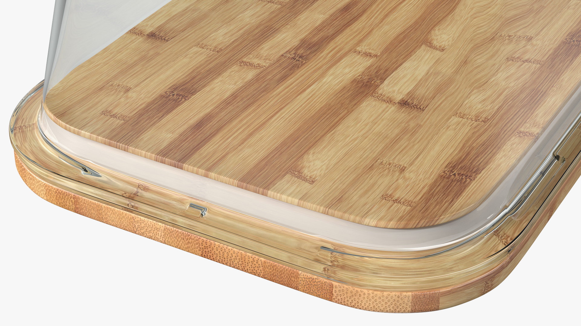 3D model Rectangular Glass Food Container with Bamboo Lid 1800ml