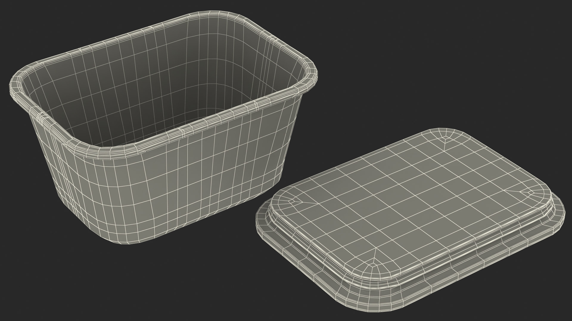 3D model Rectangular Glass Food Container with Bamboo Lid 1800ml