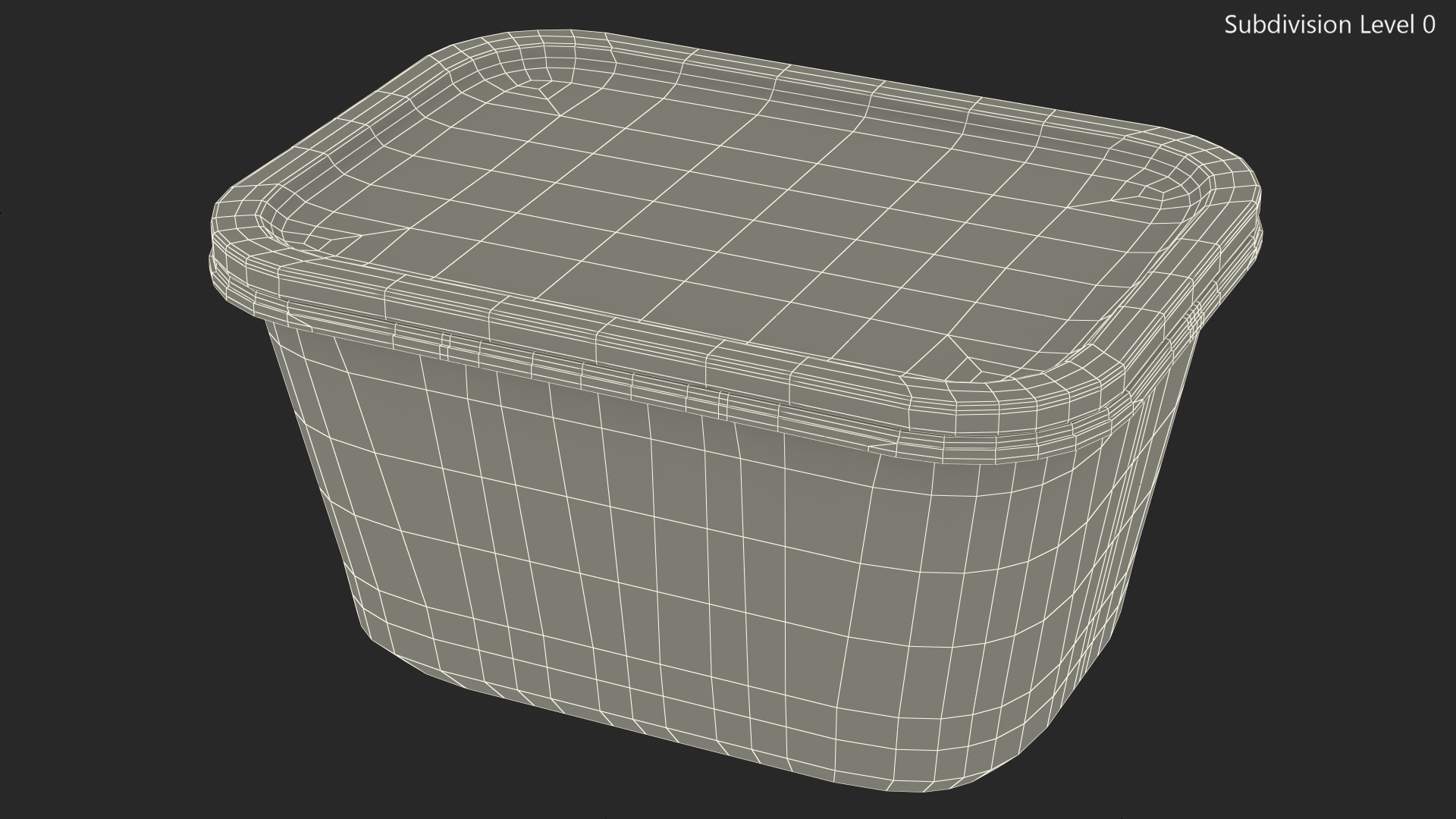 3D model Rectangular Glass Food Container with Bamboo Lid 1800ml
