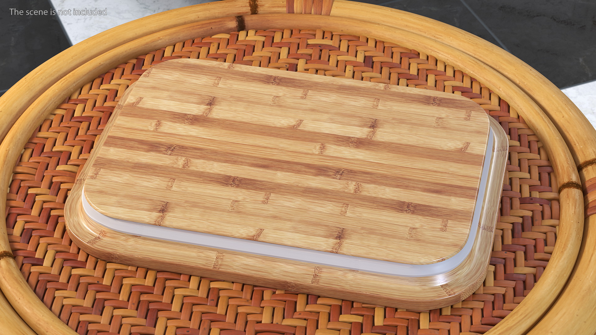 3D model Rectangular Glass Food Container with Bamboo Lid 1800ml