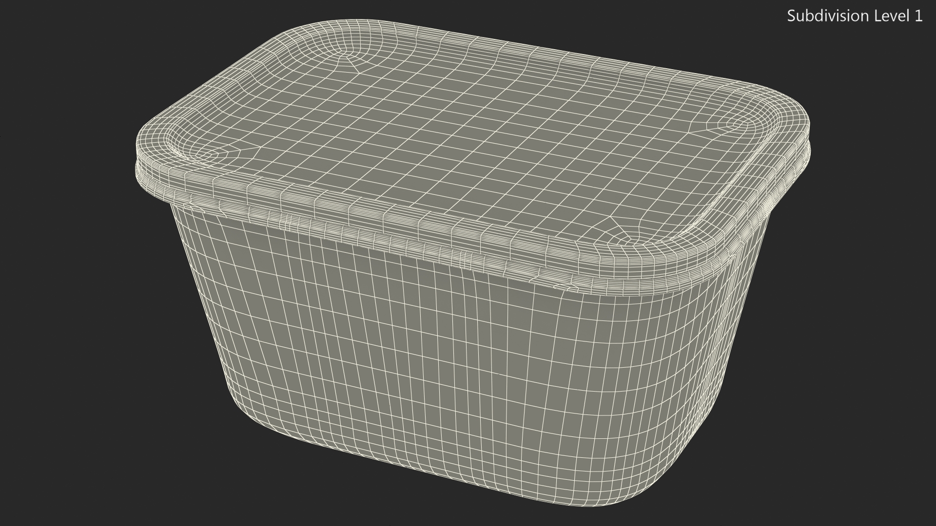 3D model Rectangular Glass Food Container with Bamboo Lid 1800ml
