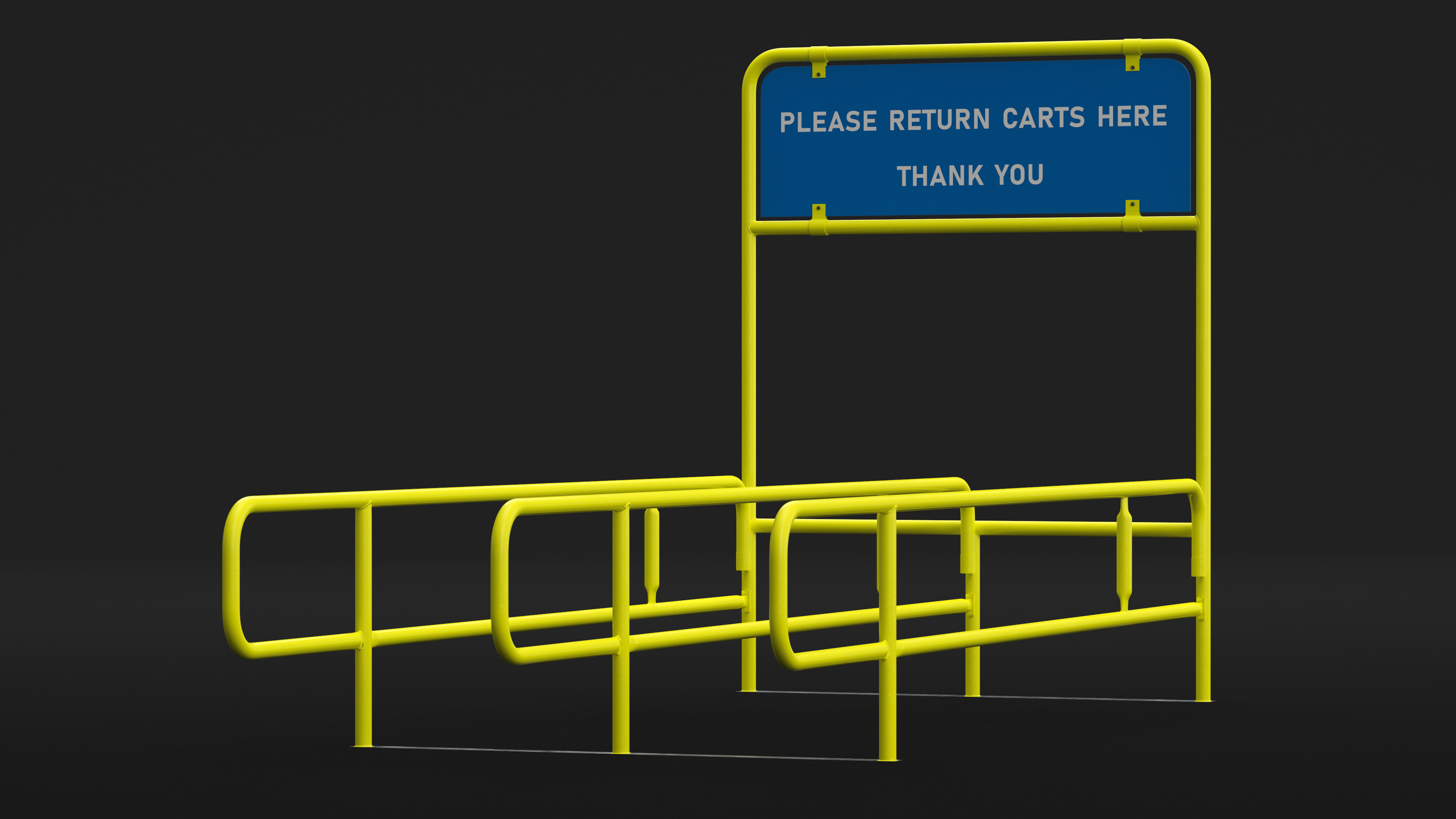 3D model Cart Corral Double Yellow