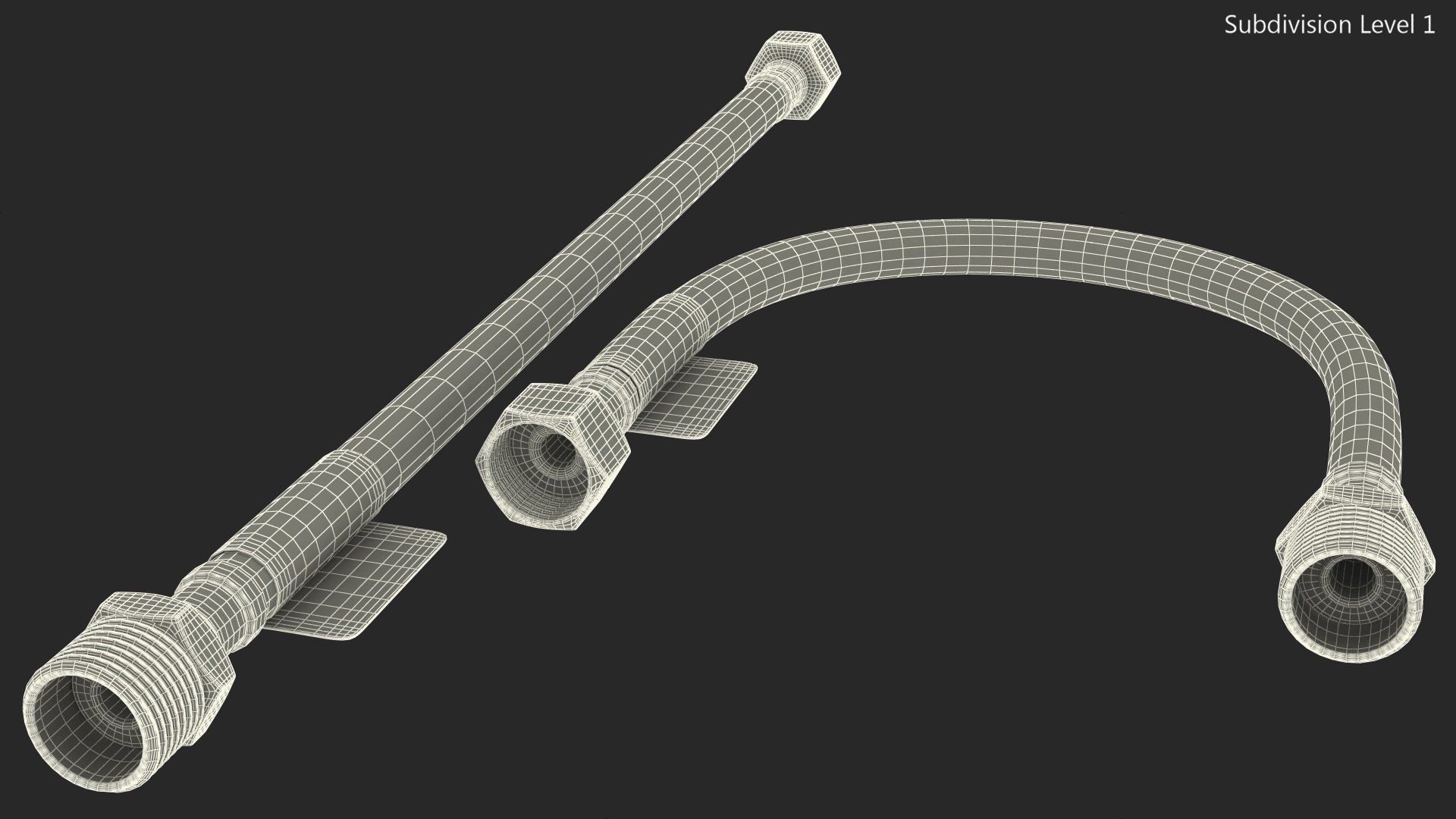 3D Toilet Hose Set 30cm Monochrome
