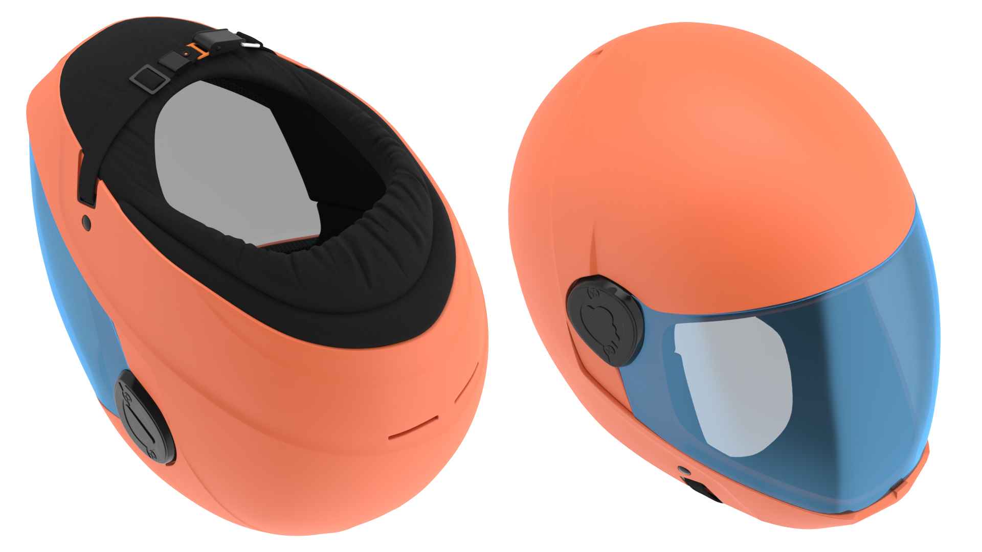 3D Orange Skydiving Helmet model