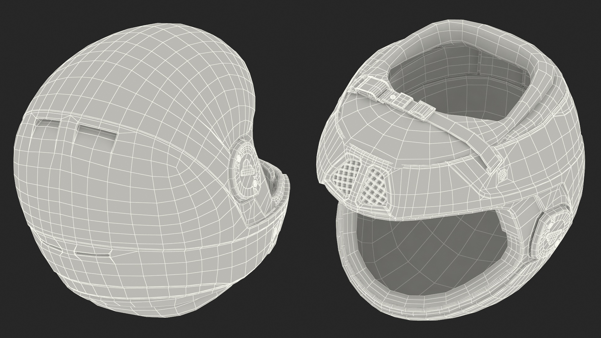 3D Orange Skydiving Helmet model