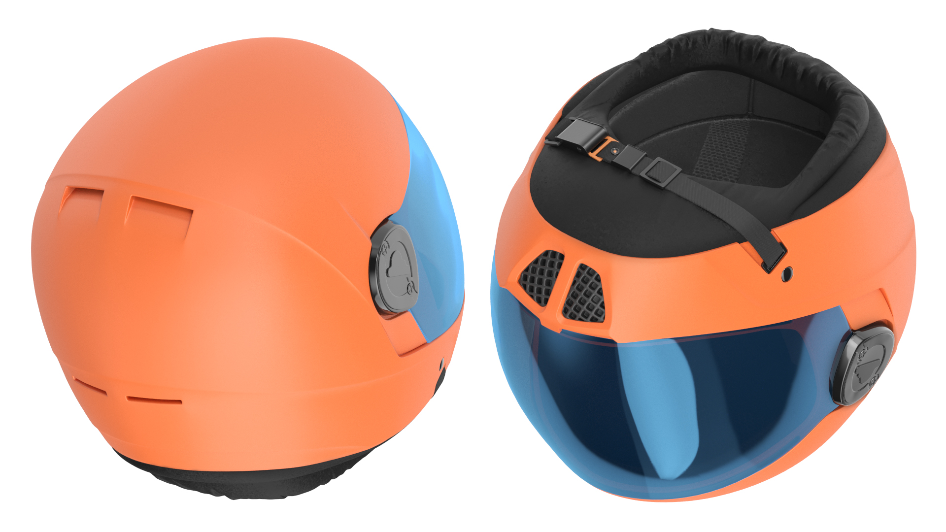 3D Orange Skydiving Helmet model