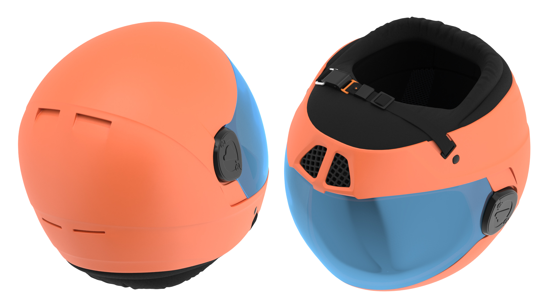 3D Orange Skydiving Helmet model