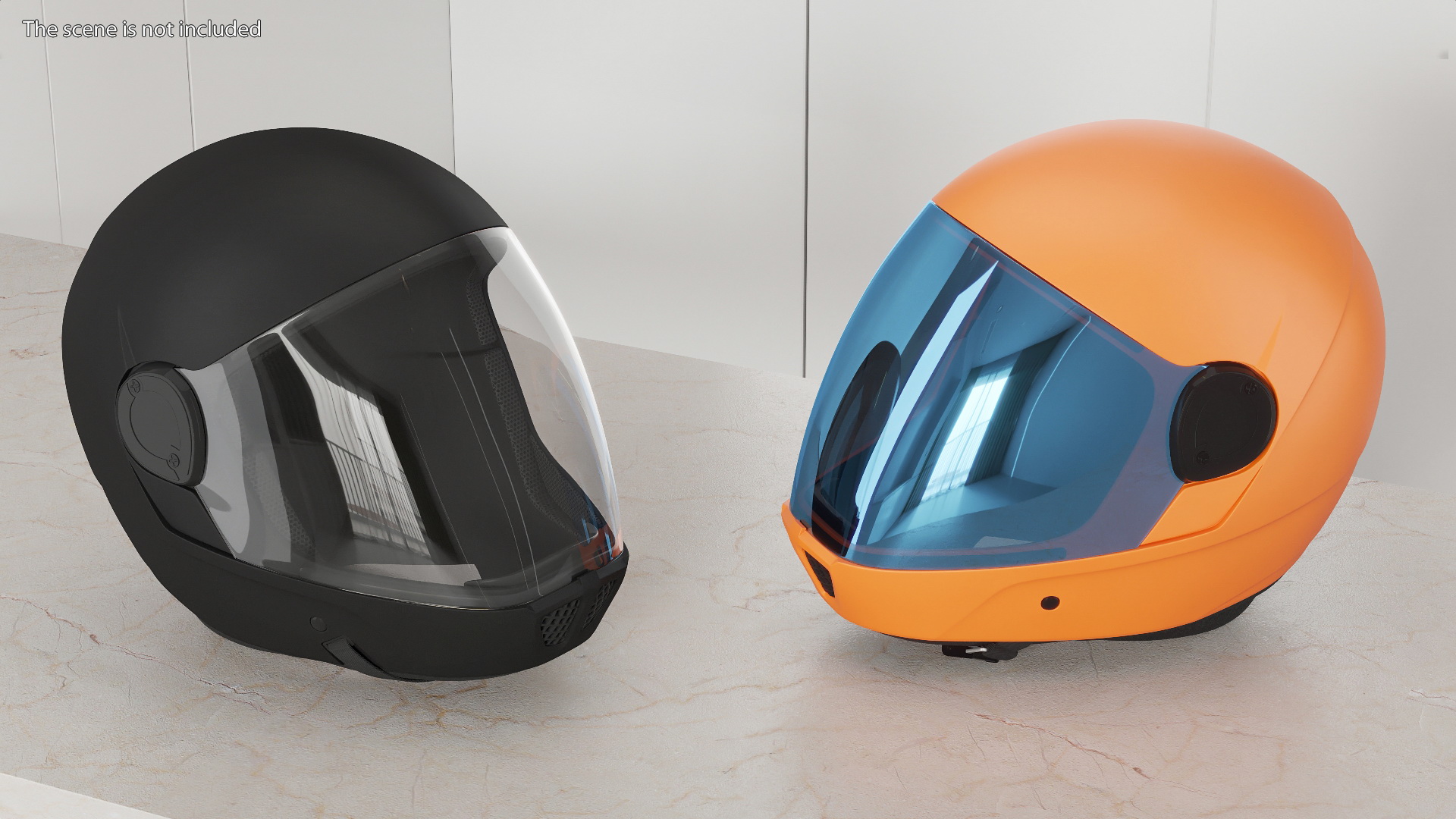 3D Orange Skydiving Helmet model