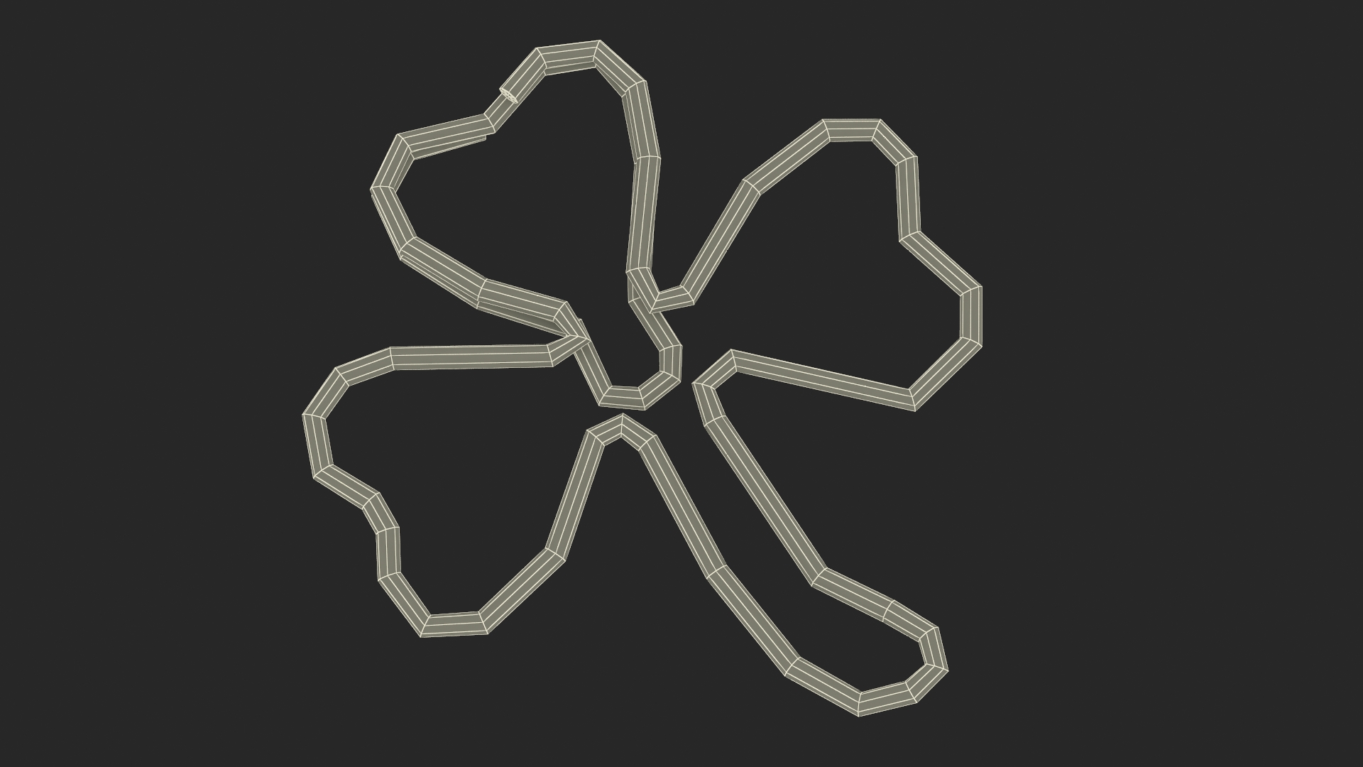 Clover Shaped Paper Clip 3D model