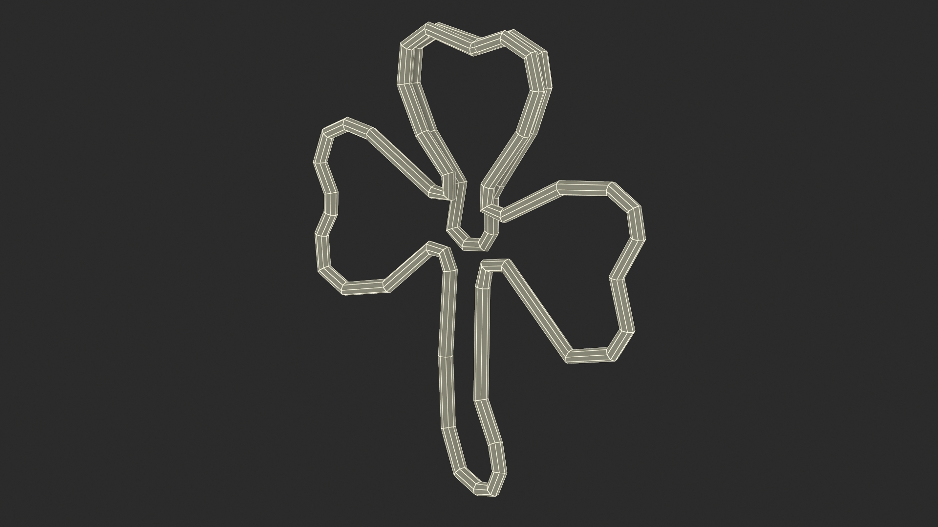 Clover Shaped Paper Clip 3D model