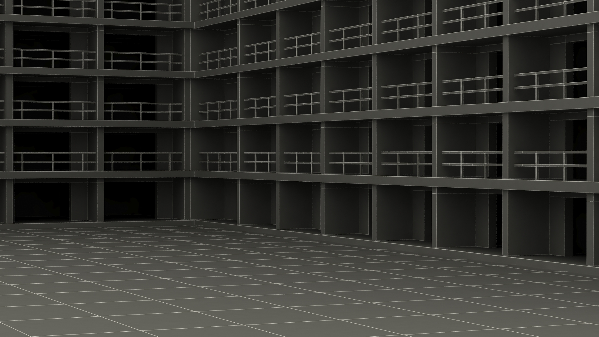 Construction Site with Unfinished High-Rise Building 3D
