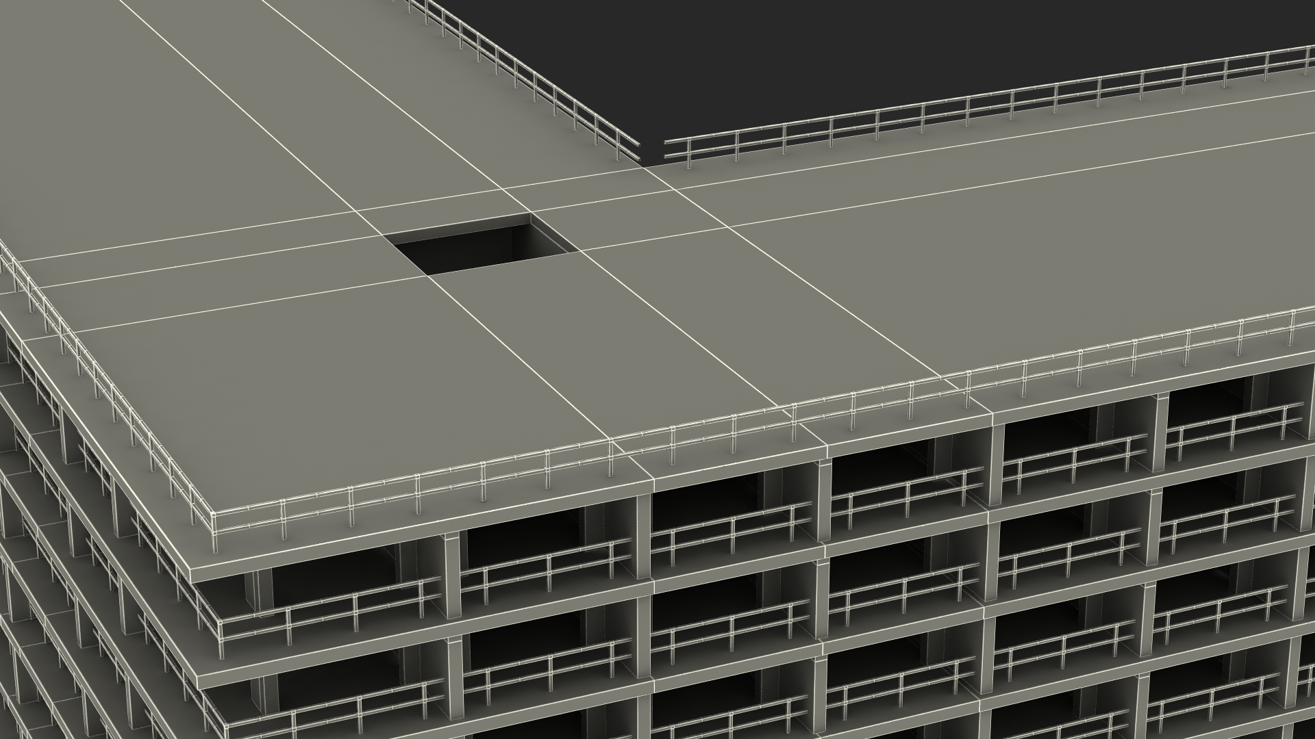 Construction Site with Unfinished High-Rise Building 3D