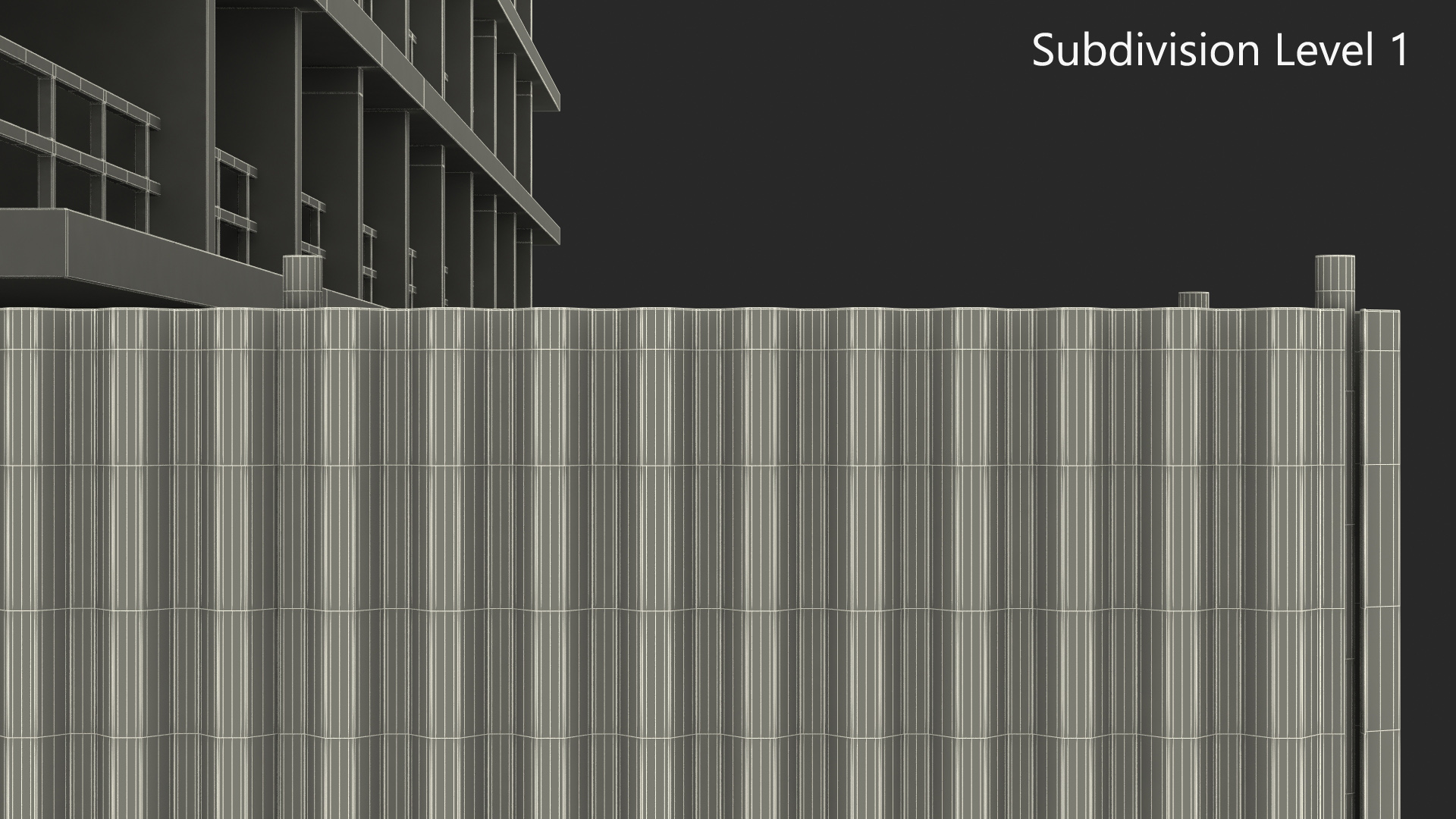 Construction Site with Unfinished High-Rise Building 3D