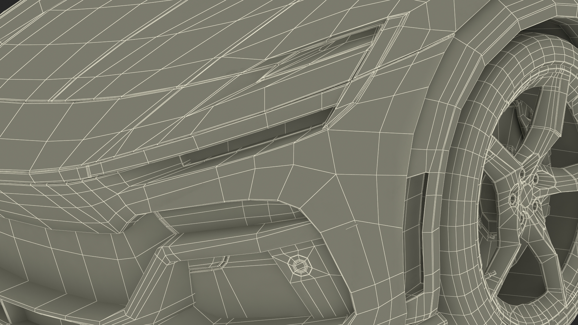 3D Crossover Sports Car Yellow Simplified model