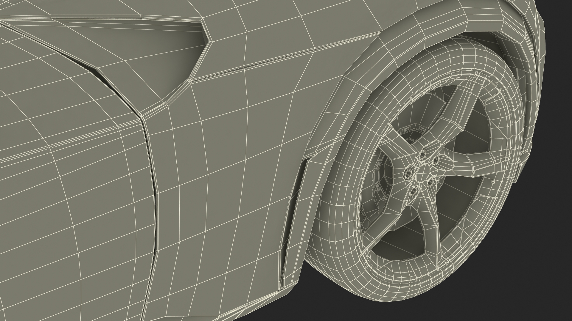 3D Crossover Sports Car Yellow Simplified model