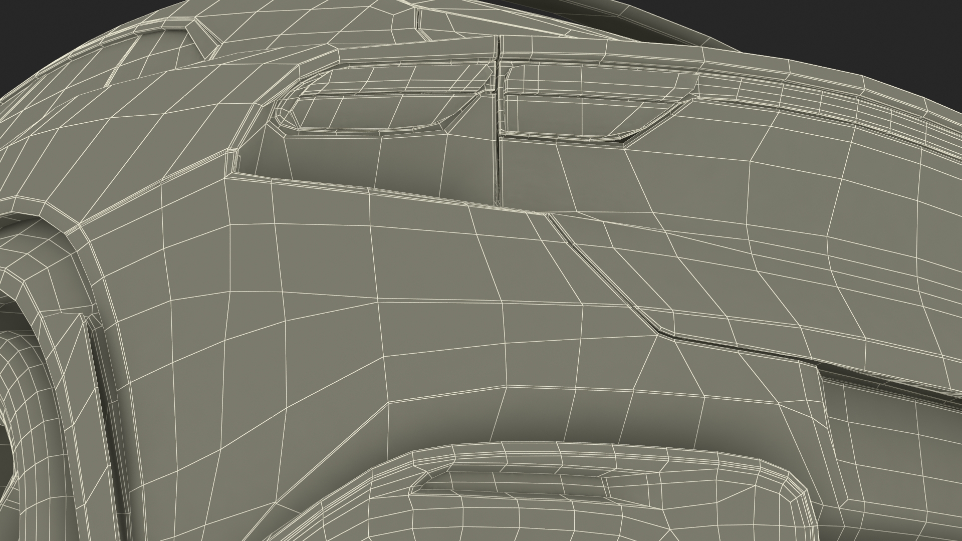 3D Crossover Sports Car Yellow Simplified model