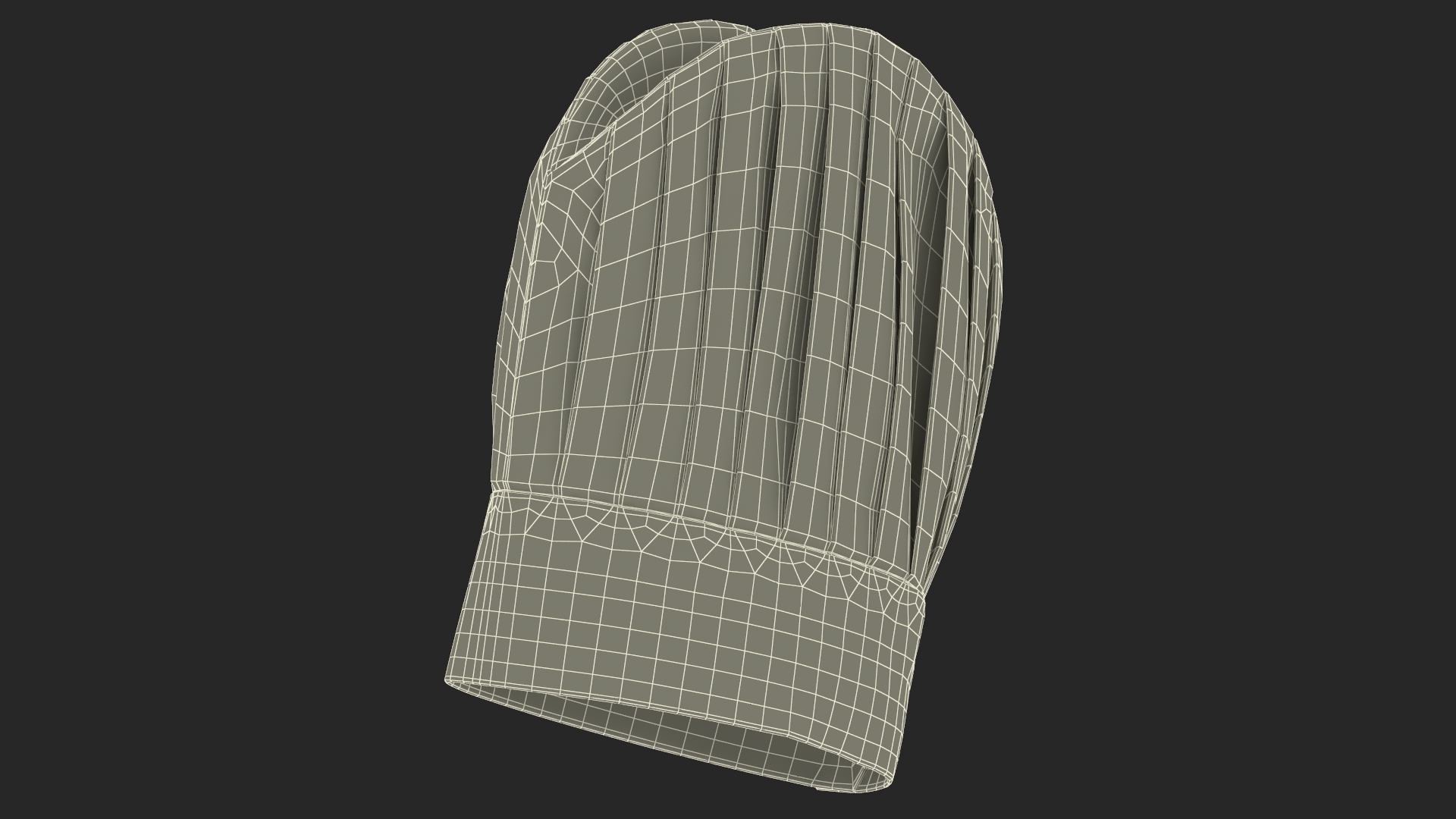 Black Tall Chef Hat 3D model