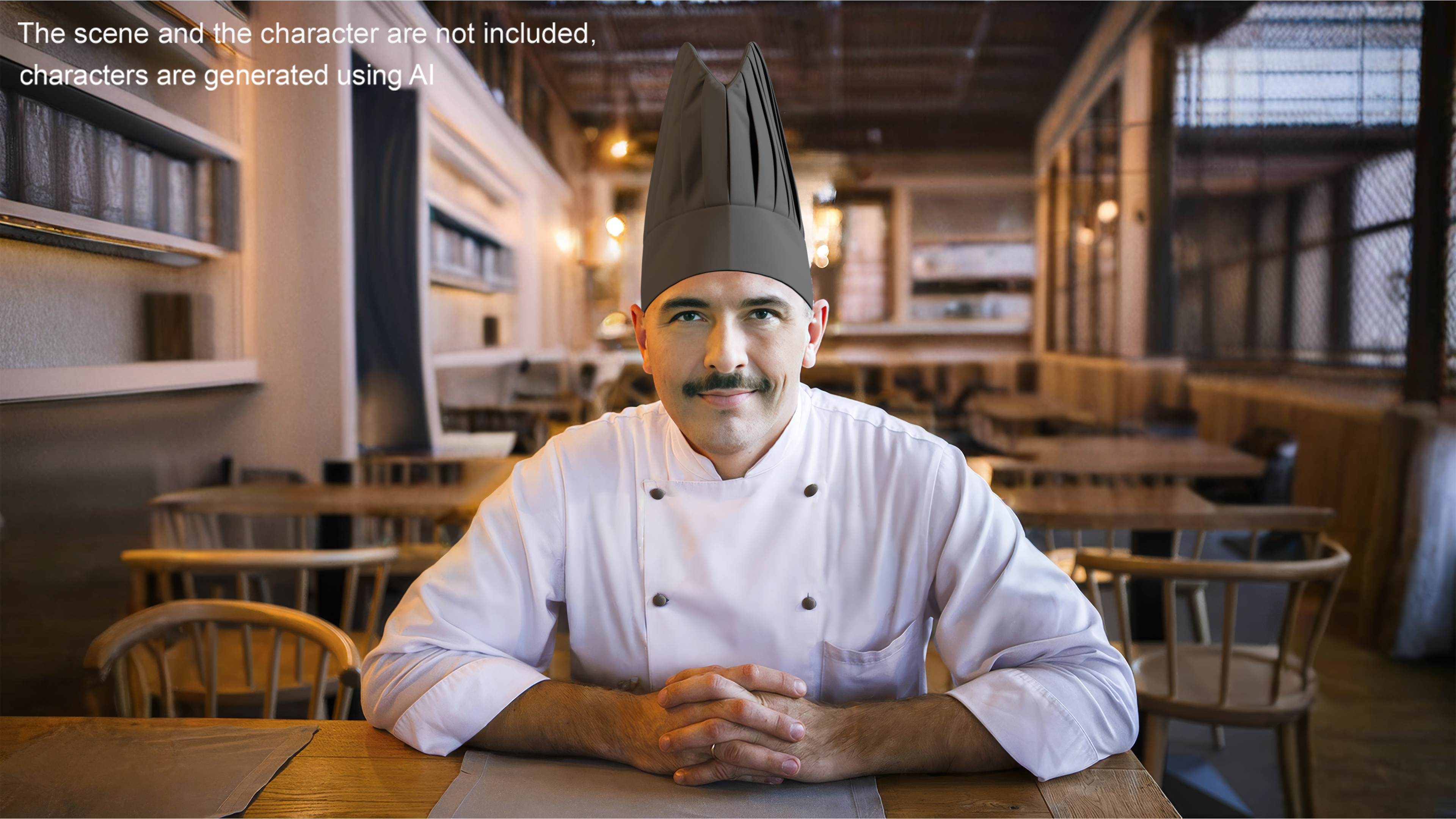 Black Tall Chef Hat 3D model