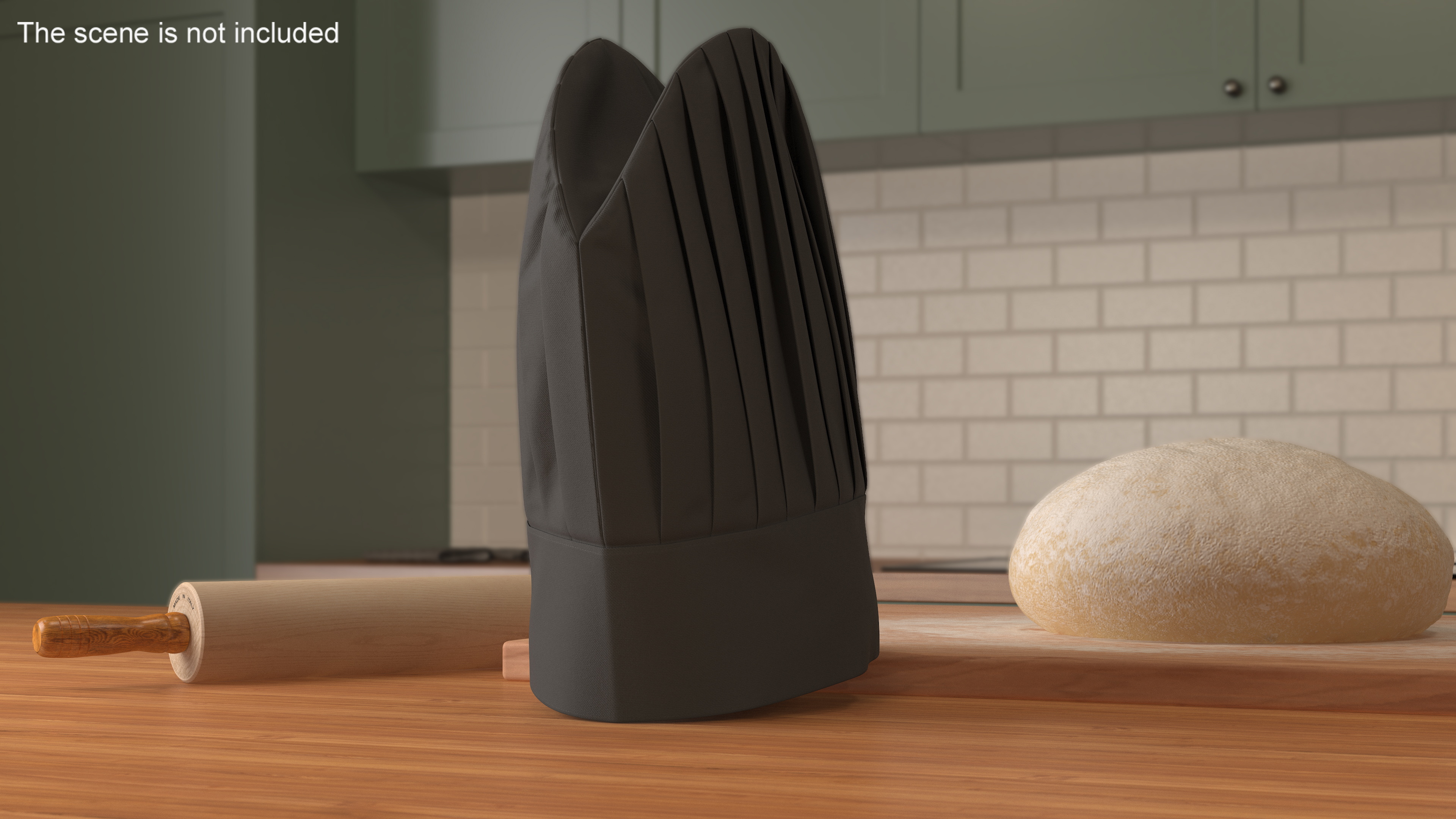 Black Tall Chef Hat 3D model