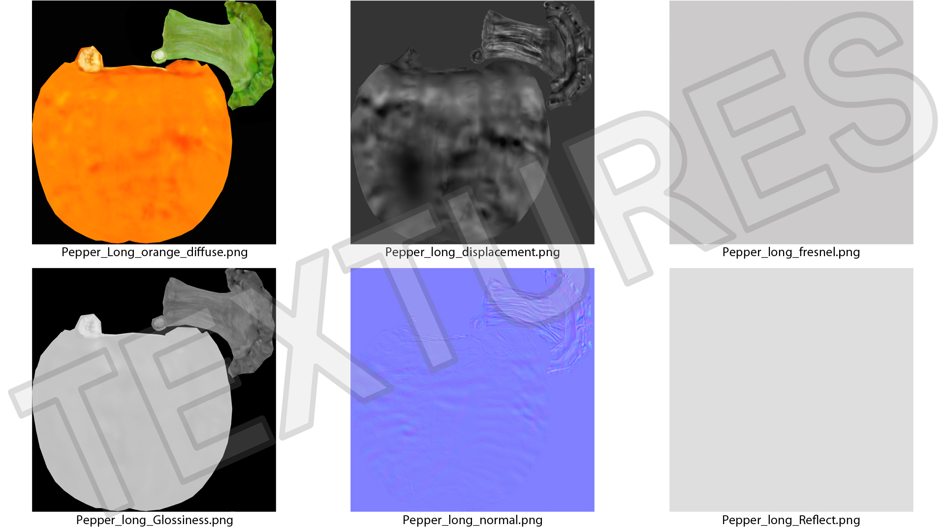 Sweet Long Pepper Orange 3D model