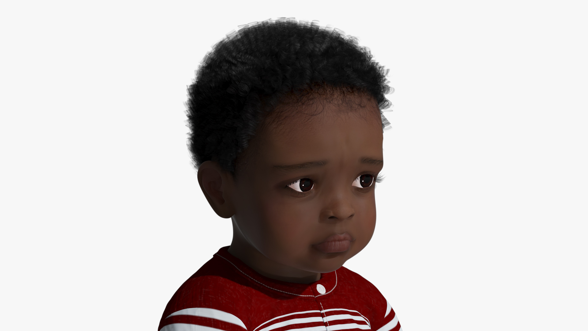 Toddler Black Boy Everyday in Casual Outfit Standing 3D