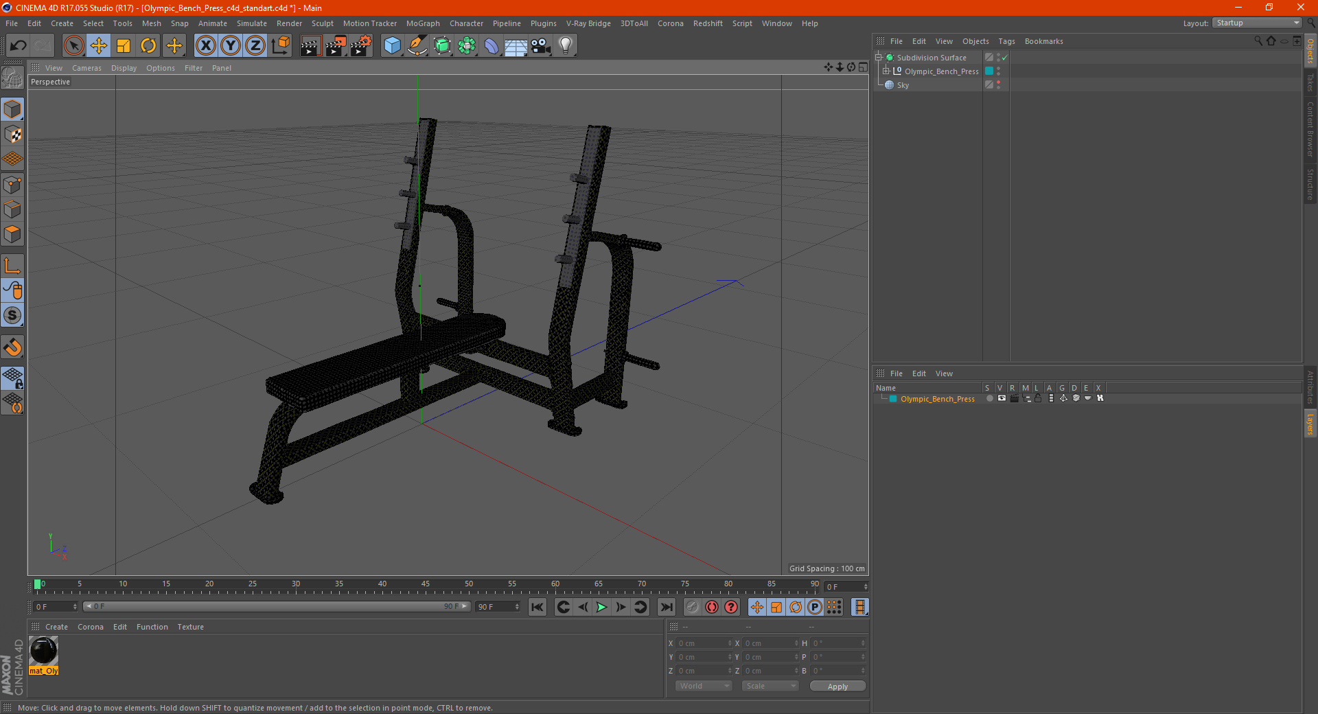 Olympic Bench Press 3D model