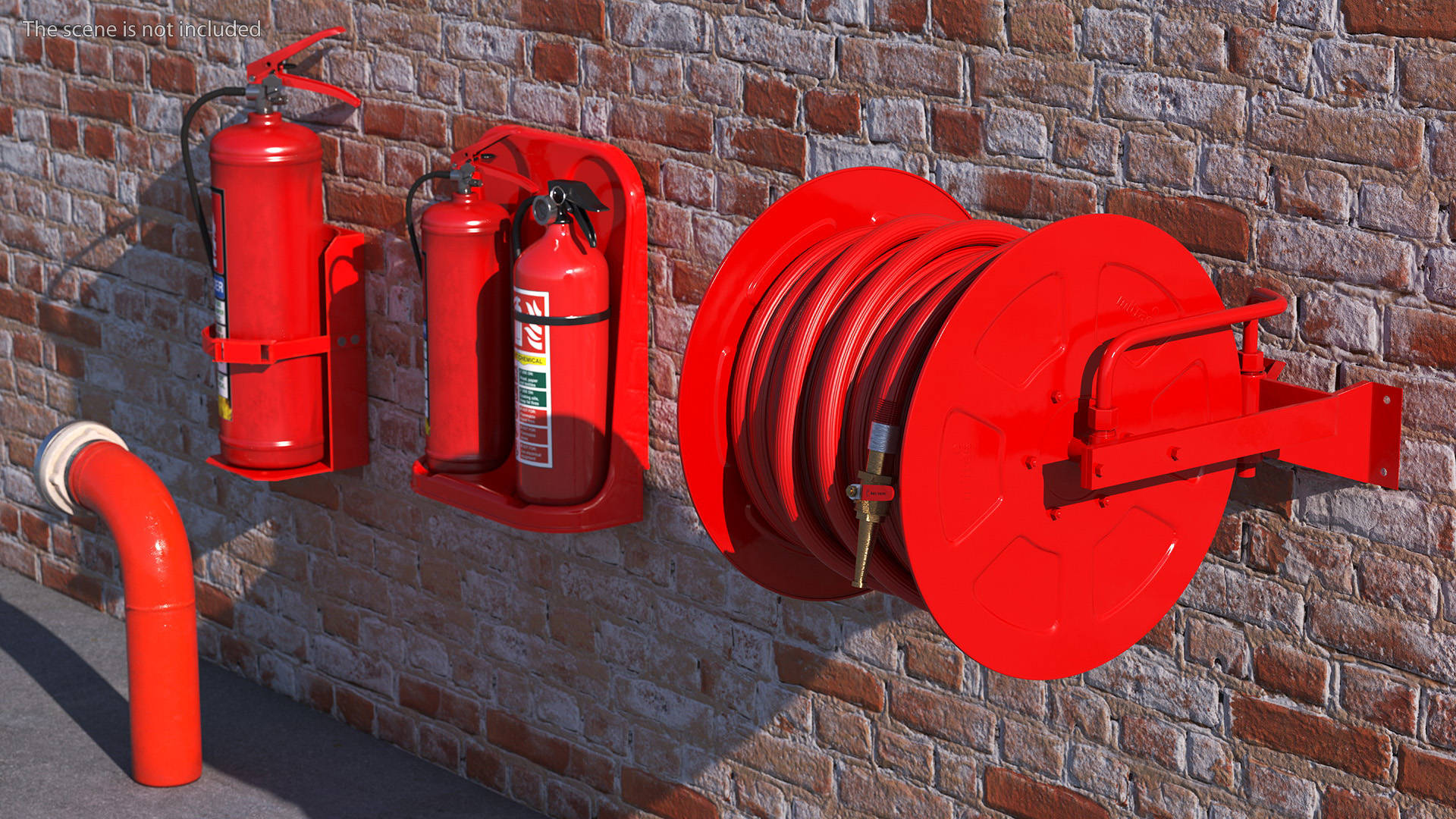 Fire Reel Drum with Hose 3D model