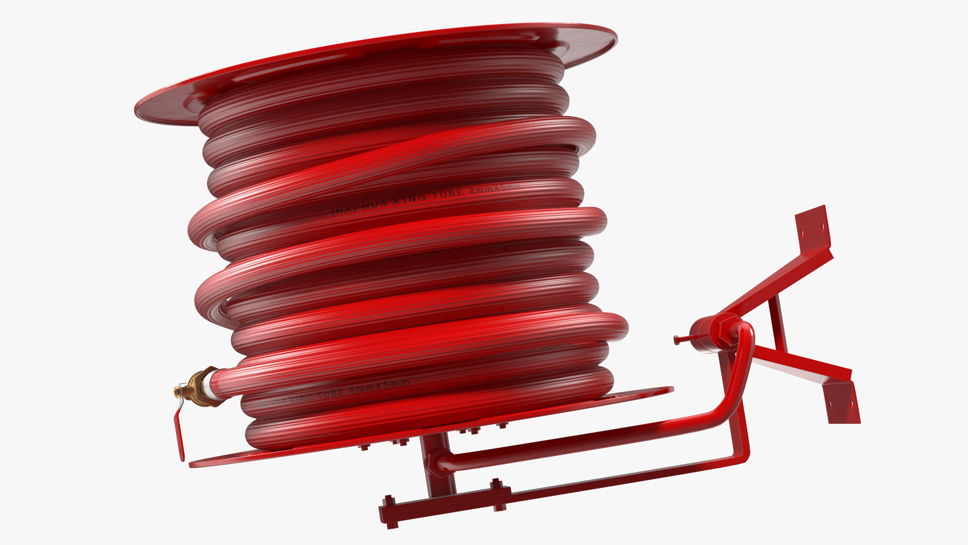 Fire Reel Drum with Hose 3D model