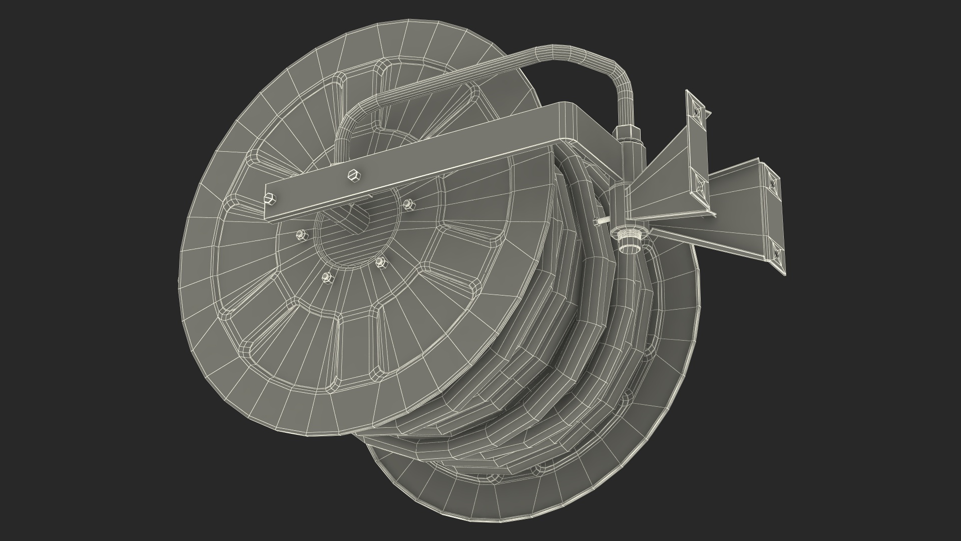 Fire Reel Drum with Hose 3D model