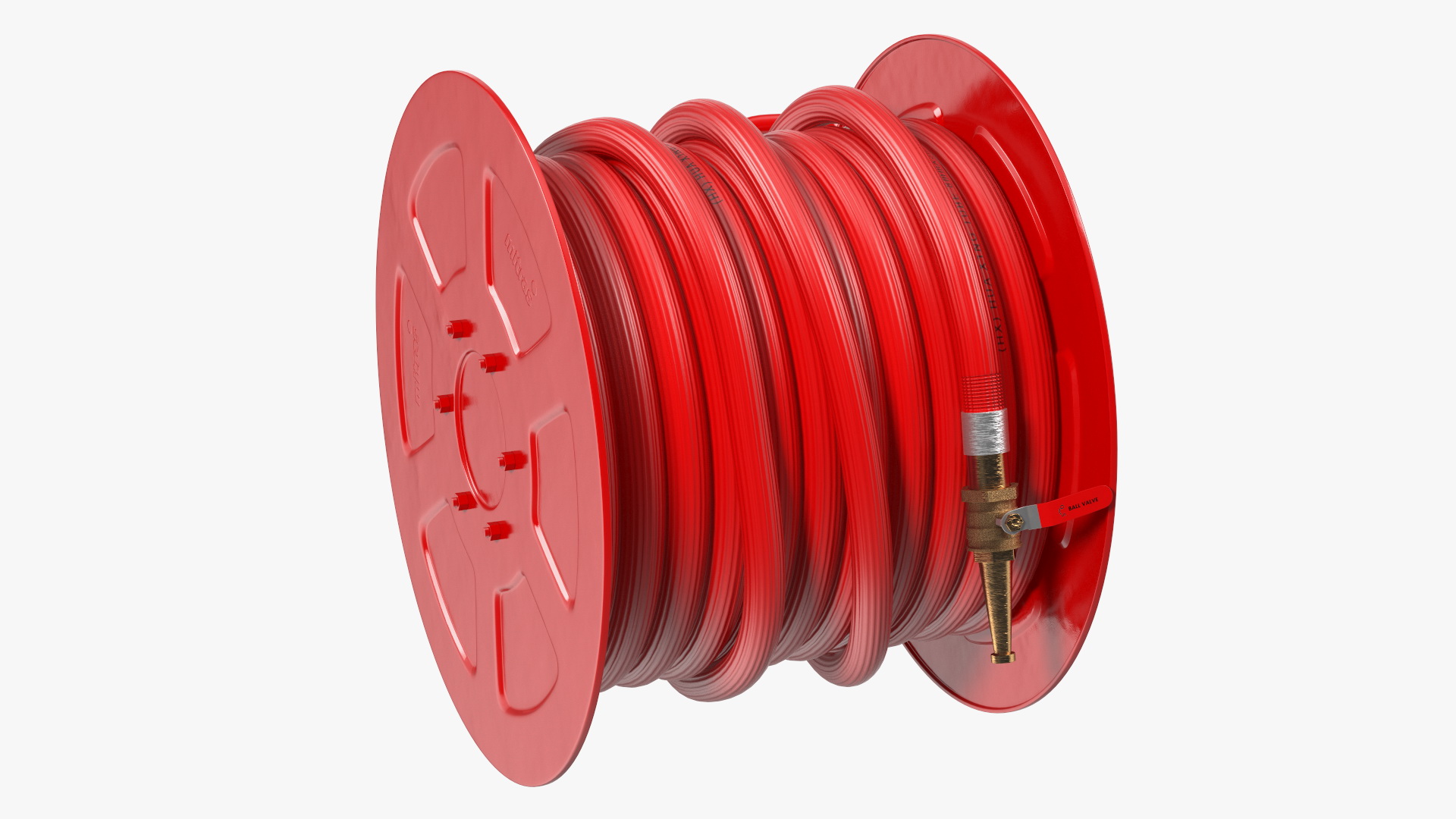 Fire Reel Drum with Hose 3D model