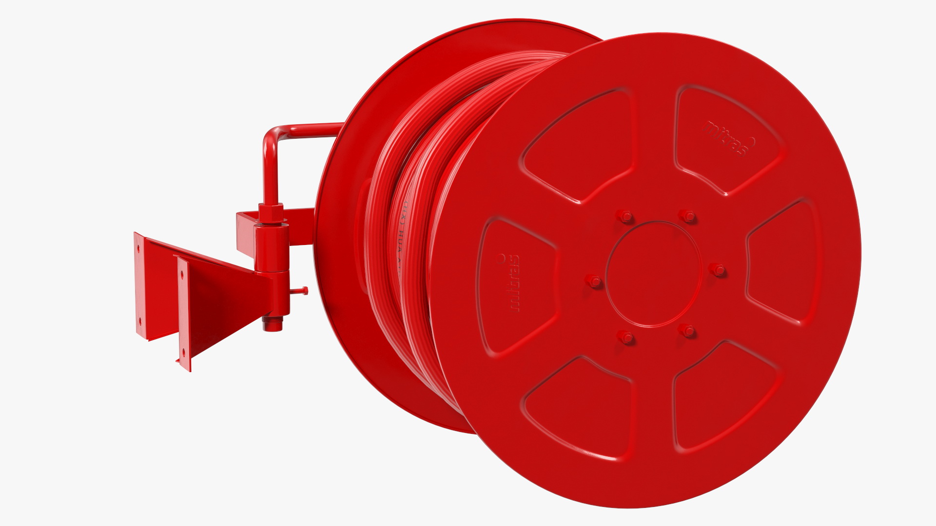 Fire Reel Drum with Hose 3D model