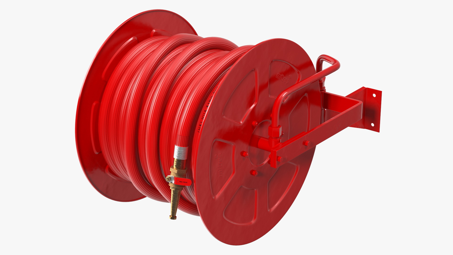 Fire Reel Drum with Hose 3D model