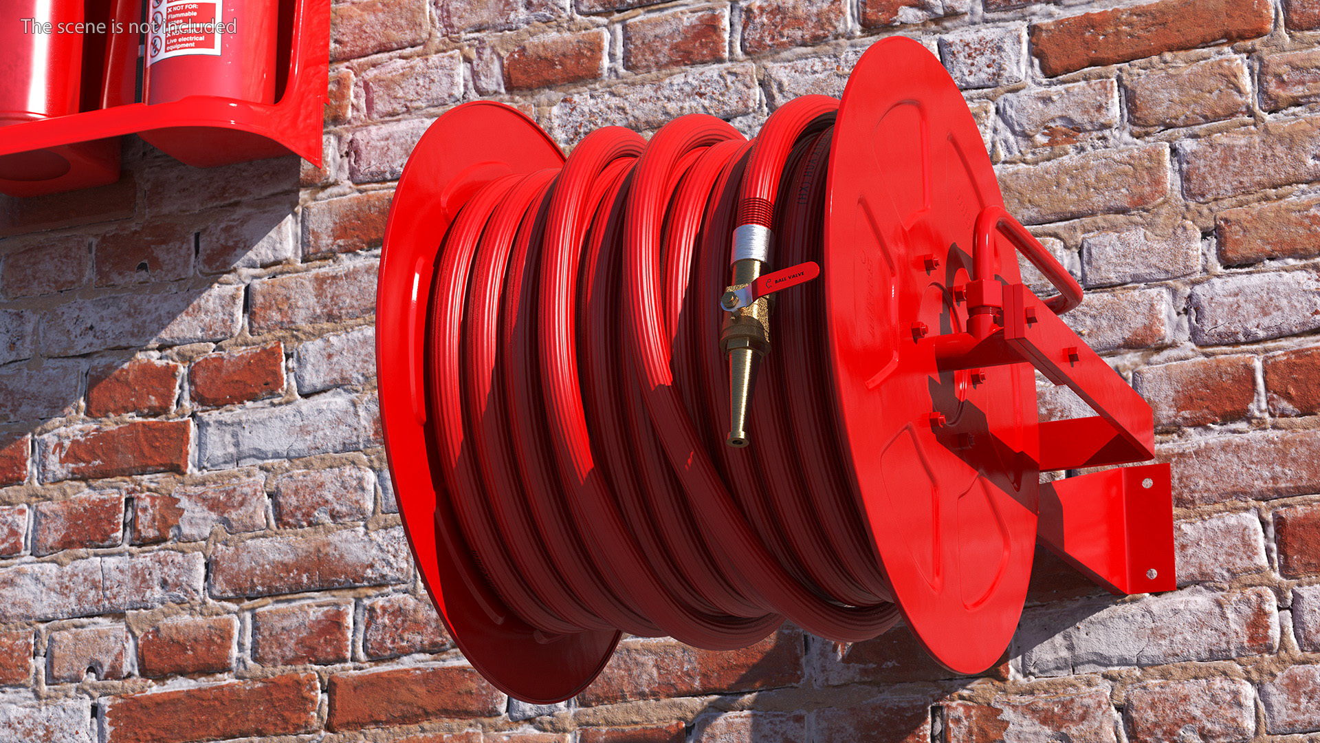 Fire Reel Drum with Hose 3D model