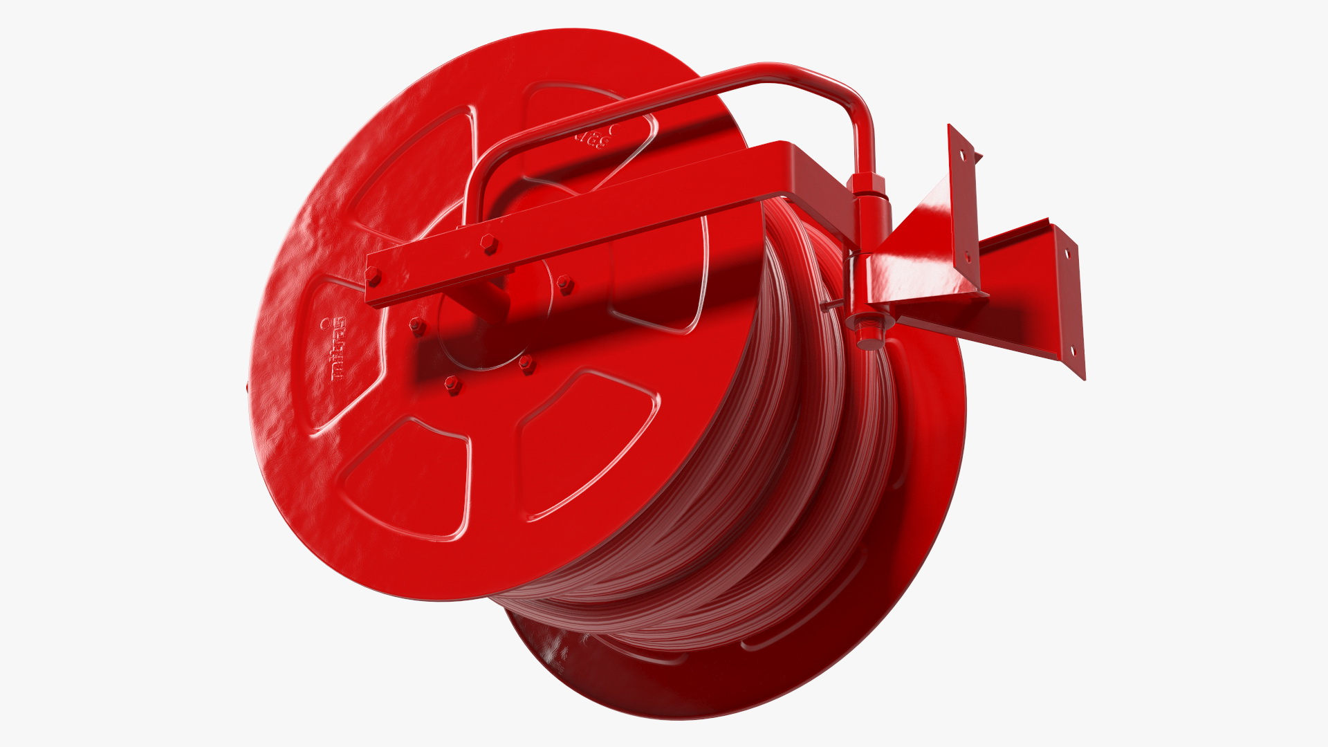 Fire Reel Drum with Hose 3D model