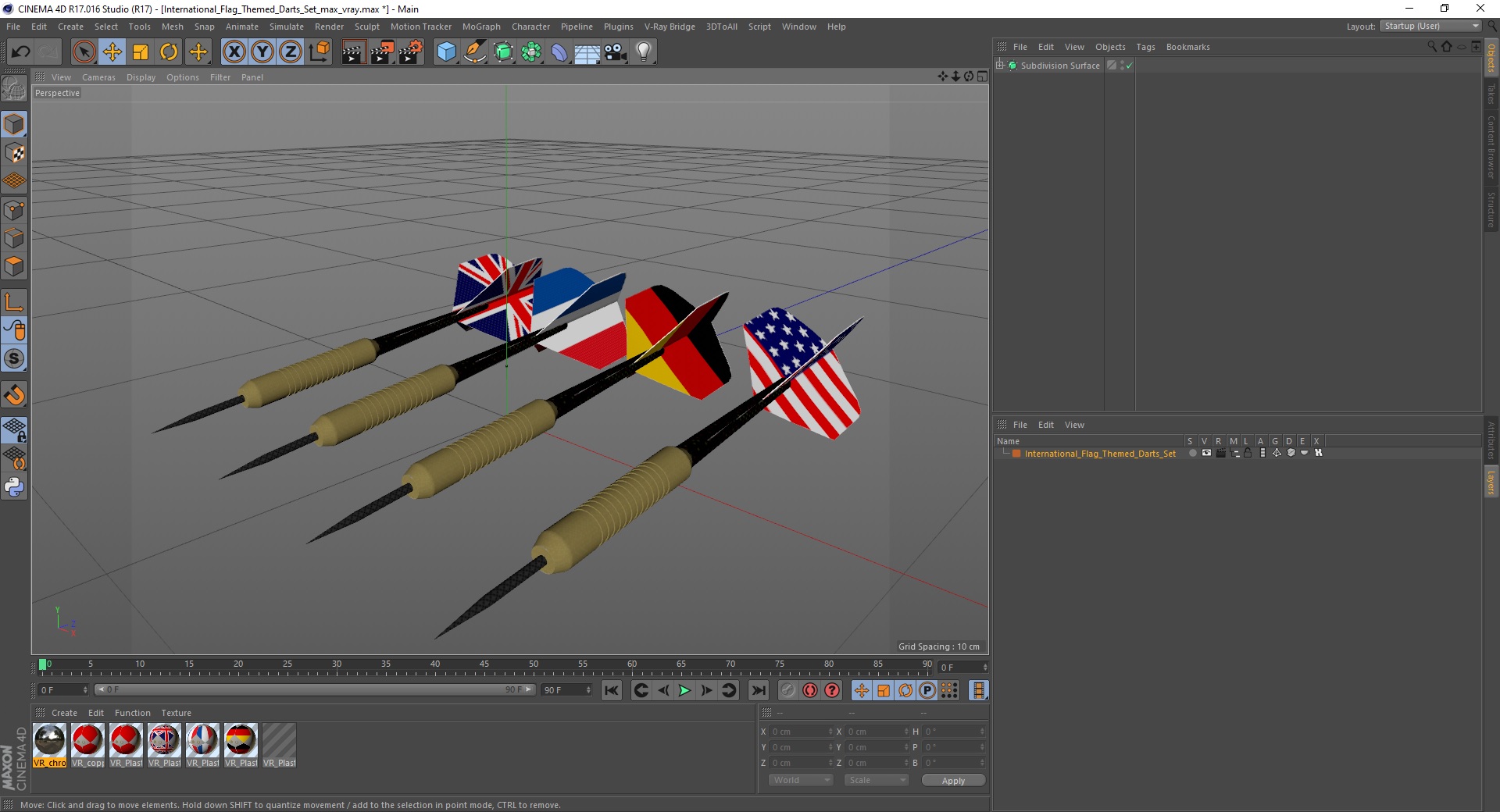 3D model International Flag Themed Darts Set