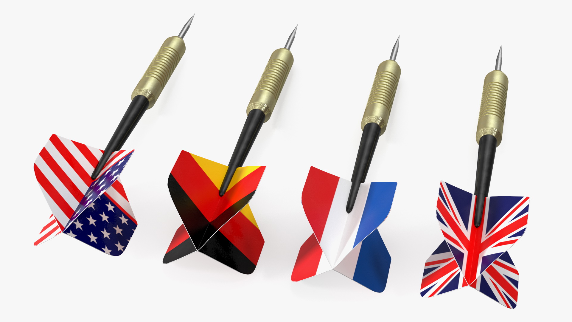 3D model International Flag Themed Darts Set